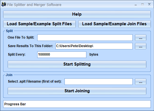 screenshot of file-splitter-and-merger-software