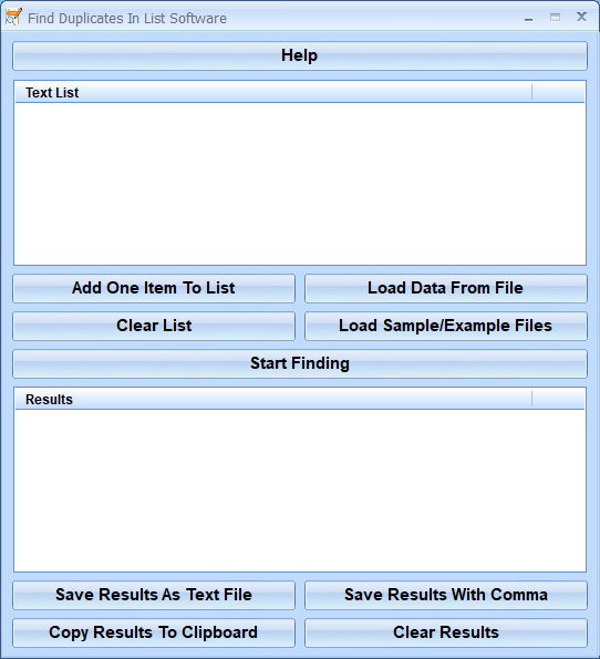 screenshot of find-duplicates-list