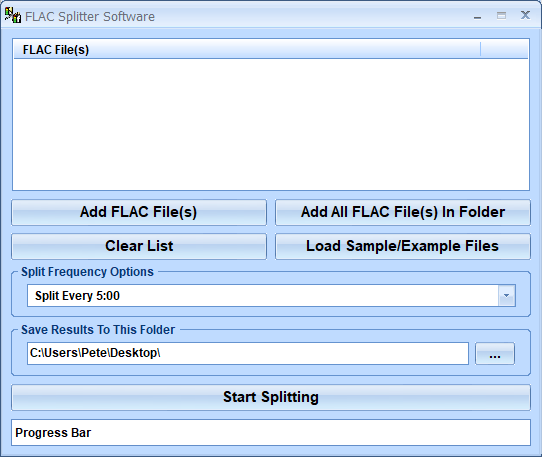 screenshot of flac-split