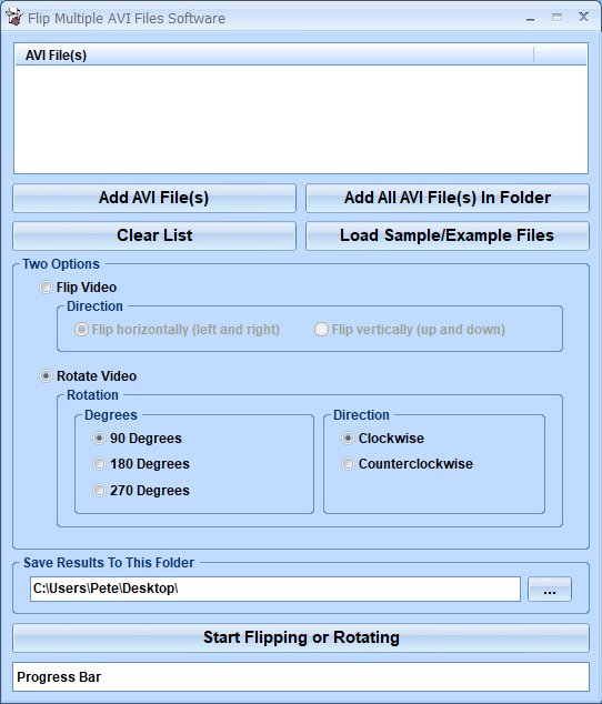screenshot of flip-avis-software