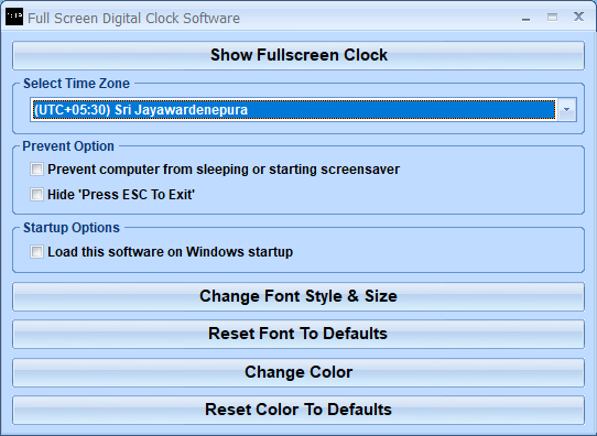 Full Screen Digital Clock Software screenshot