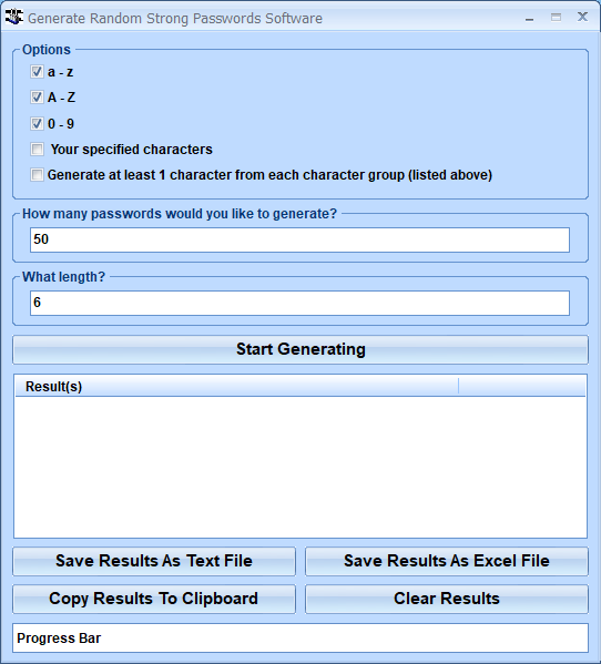 screenshot of generate-random-strong-passwords-software