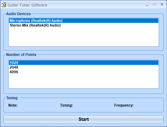 screenshot of guitar-tuner-software