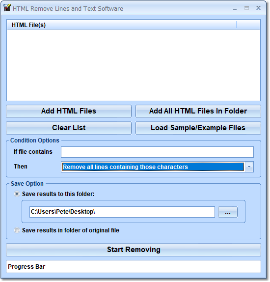 screenshot of html-remove-lines