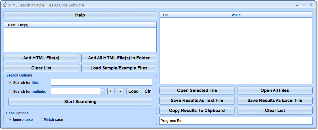 HTML Search Multiple Files At Once Software screenshot