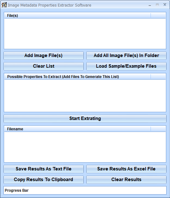 screenshot of image-properties-extractor-software