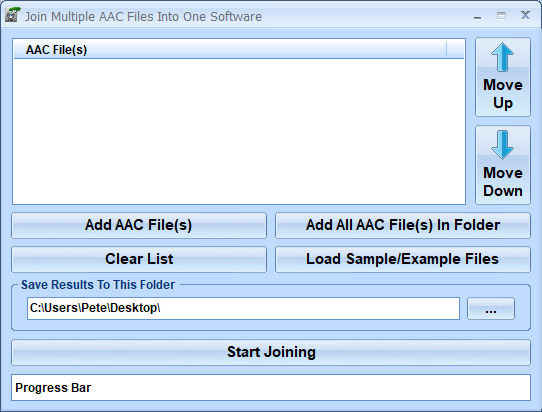 screenshot of join-multiple-aac-files-into-one-software