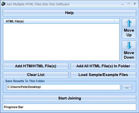 screenshot of join-multiple-html-files-into-one-software