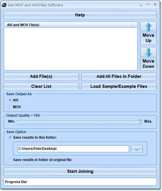 Join MOV and AVI Files Software screenshot