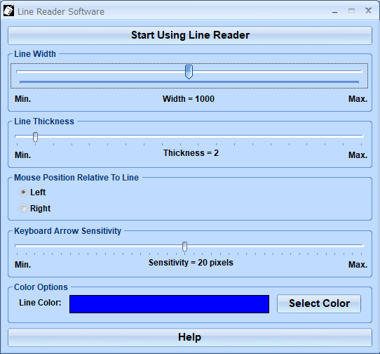 screenshot of line-reader-software
