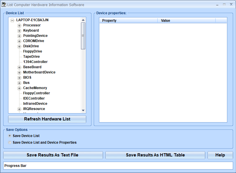 screenshot of list-computer-hardware-information-software
