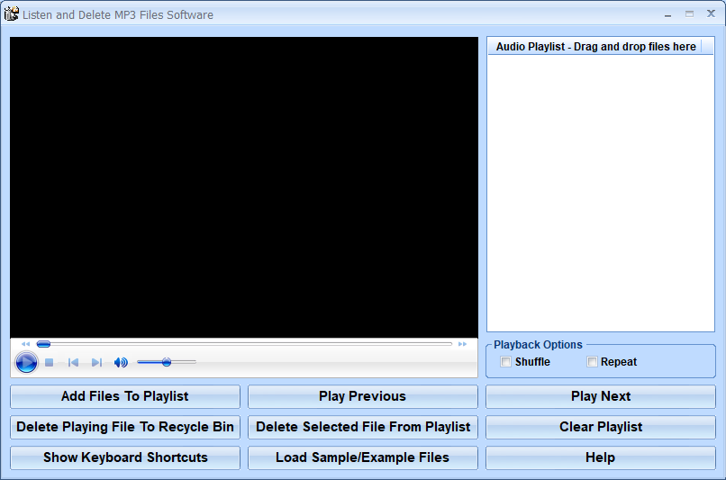 screenshot of listen-and-delete-mp3