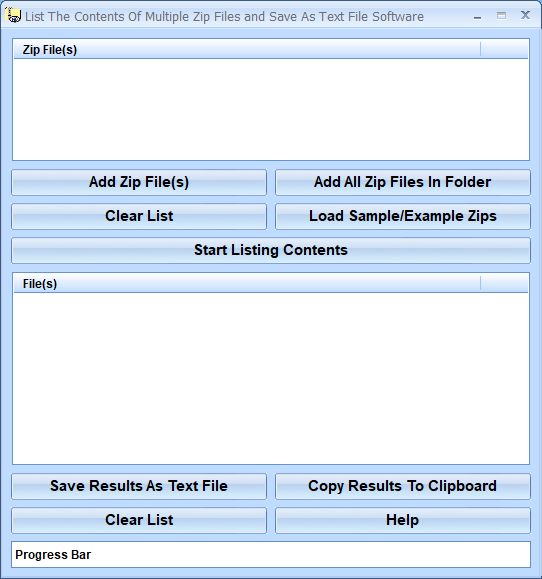 screenshot of list-the-contents-of-multiple-zip-files-and-save-as-text-file-software