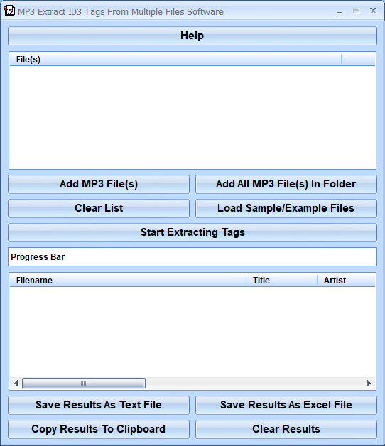 MP3 Extract ID3 Tags From Multiple Files Software screenshot