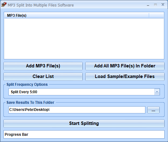 screenshot of mp3-split-into-multiple-files-software