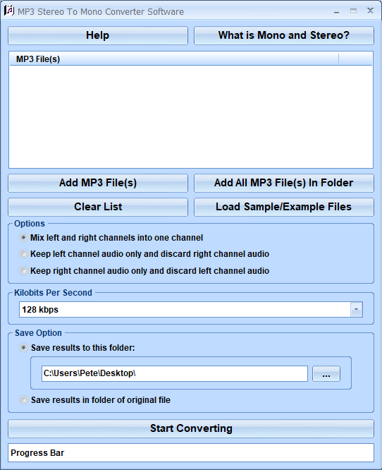 screenshot of mp3-stereo-to-mono