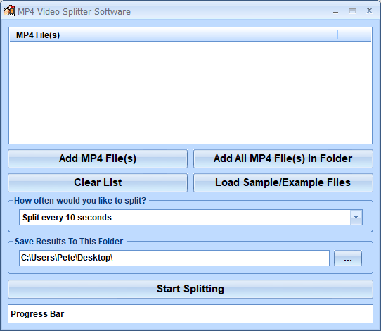 screenshot of mp4-video-splitter-software