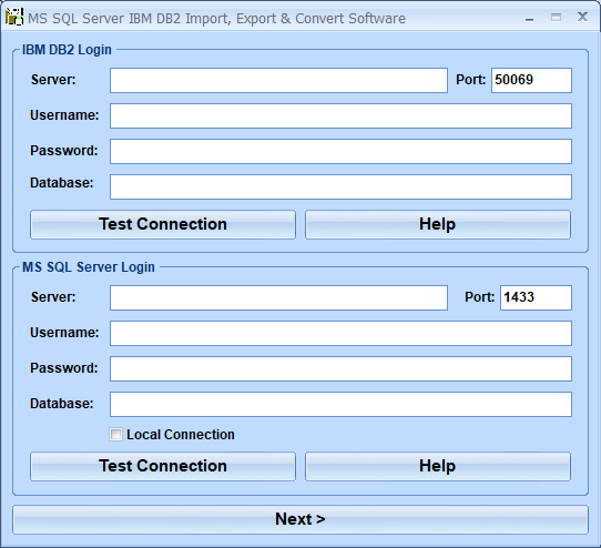 MS SQL Server IBM DB2 Import, Export & Convert Software software