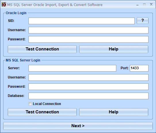 Windows 8 MS SQL Server Oracle Import, Export & Convert Software full