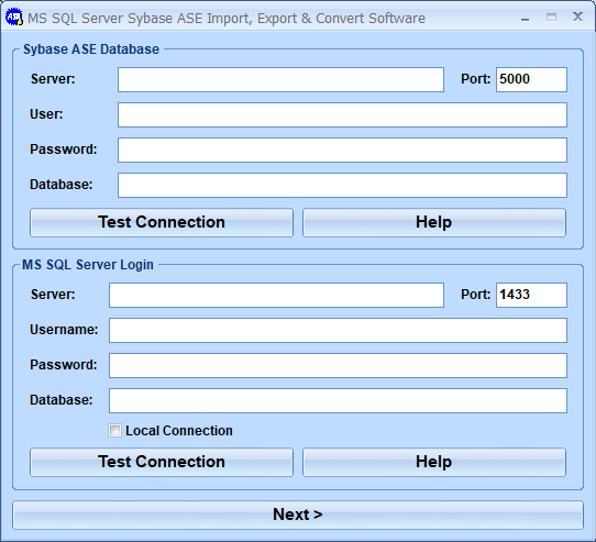 MS SQL Server Sybase ASE Import, Export & Convert Software screenshot
