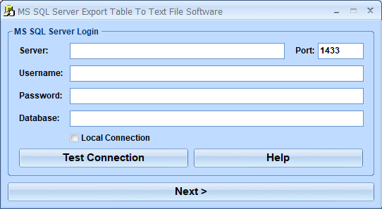screenshot of ms-sql-server-export-table-to-text-file-software