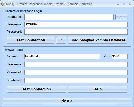 screenshot of mysql-firebird-interbase-import,-export-and-convert-software