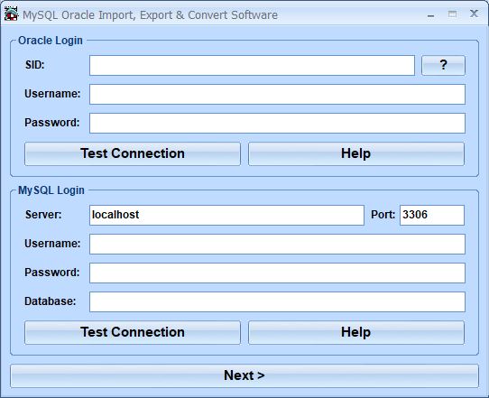 screenshot of mysql-oracle-import,-export-and-convert-software
