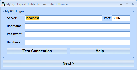 screenshot of mysql-export-table-to-text-file-software