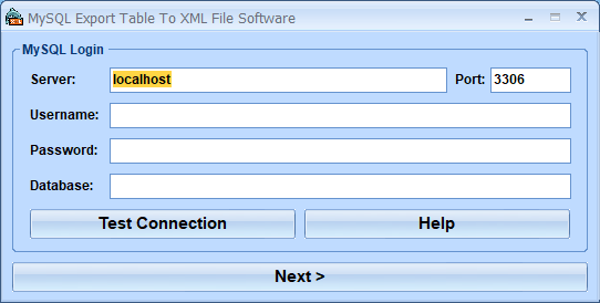 screenshot of mysql-export-table-to-xml-file-software