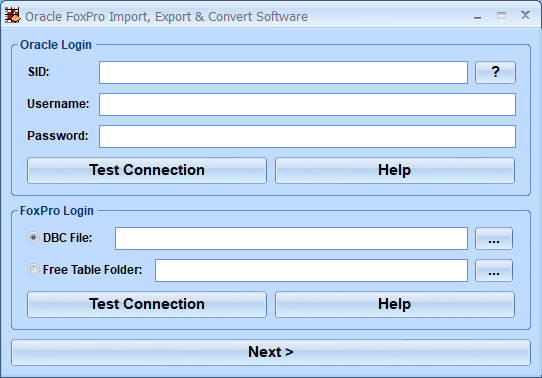 screenshot of oracle-foxpro-import,-export-and-convert-software