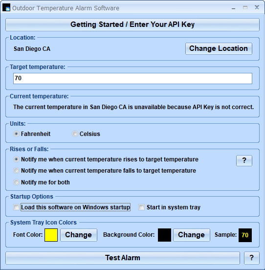 screenshot of outdoor-temperature-alarm