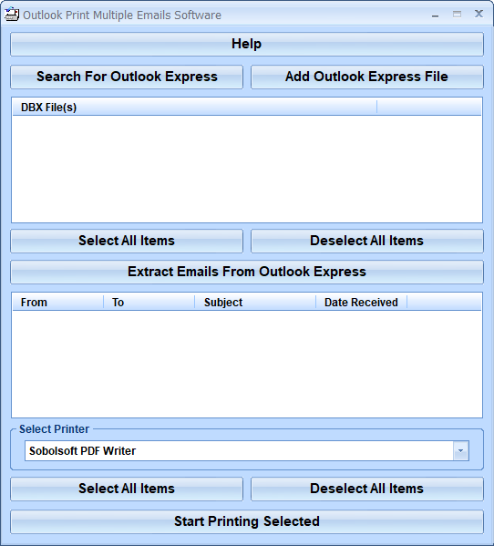 screenshot of outlook-print-multiple-emails-software