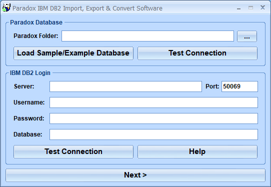 Windows 7 Paradox IBM DB2 Import, Export & Convert Software 7.0 full
