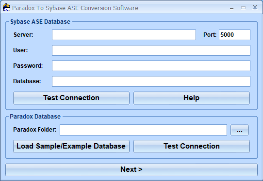 Paradox To Sybase ASE Conversion Software screenshot