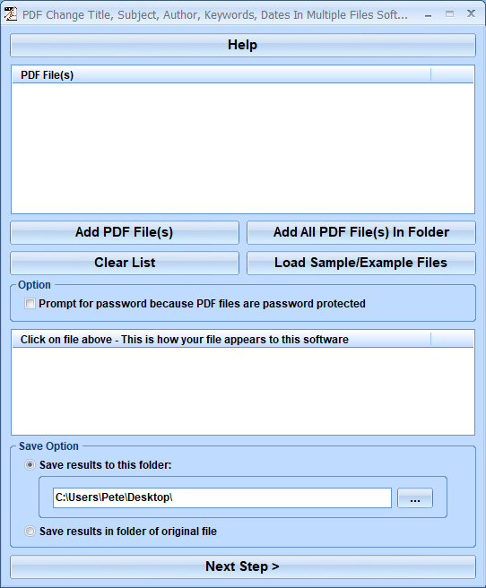 screenshot of pdf-change-title,-subject,-author,-keywords,-dates-in-multiple-files-software