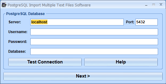 screenshot of postgresql-import-multiple-text-files-software