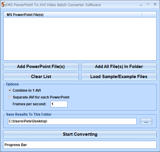 screenshot of ms-powerpoint-to-avi-video-batch-converter-software
