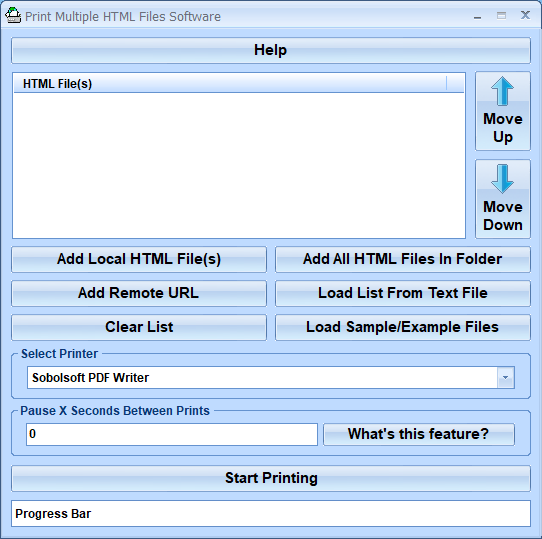 screenshot of print-multiple-html-files-software