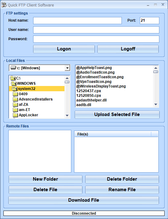 screenshot of quick-ftp-client-software