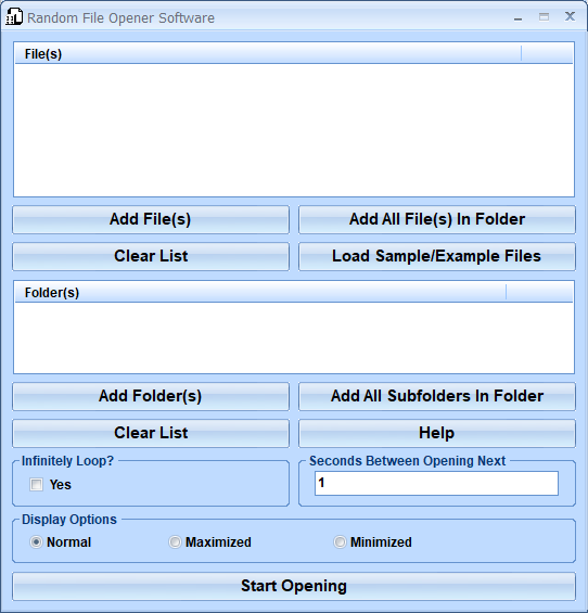 Random File Opener Software screenshot
