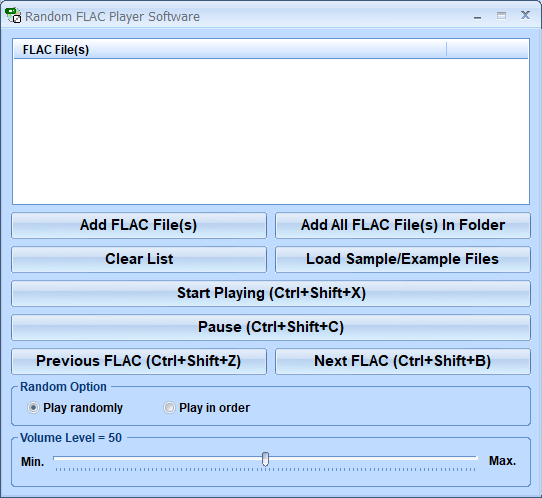 screenshot of random-flac-player-software