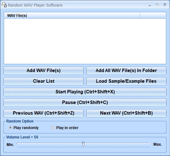 screenshot of random-wavc-player-software