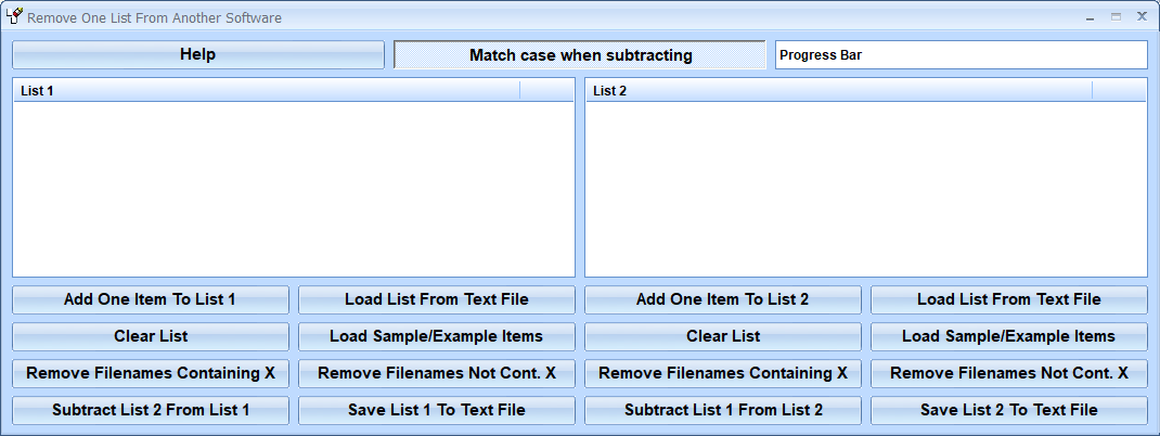 screenshot of remove-one-list-from-another-software