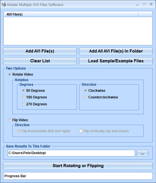 screenshot of rotate-multiple-avi-software