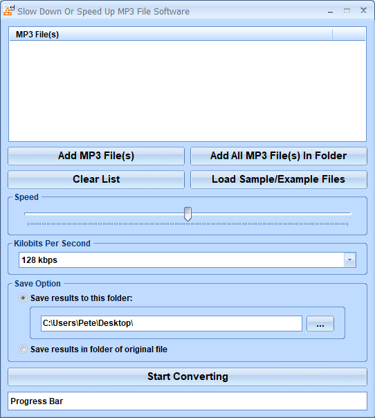 screenshot of slow-down-mp3s