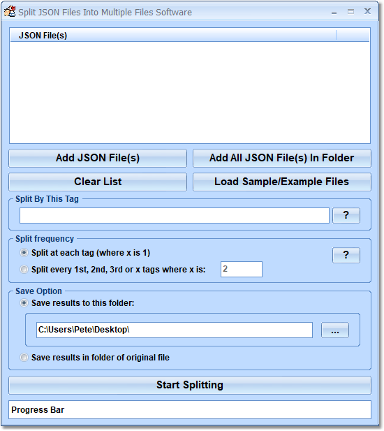 Split JSON Files Into Multiple Files Software screenshot