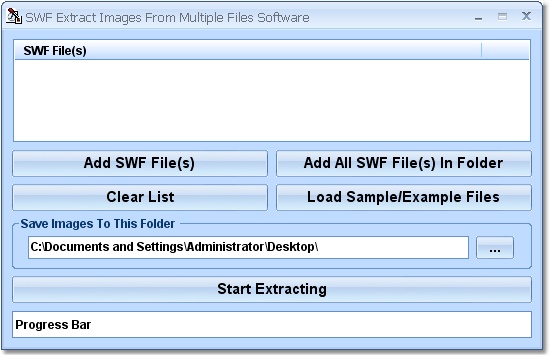 SWF Extract Images From Multiple Files Software