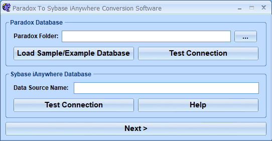 screenshot of paradox-to-sybase-ianywhere-conversion-software