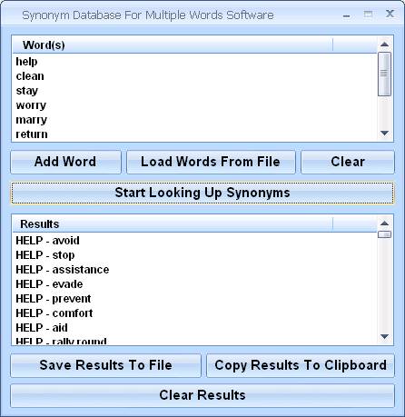 Results Synonyms List