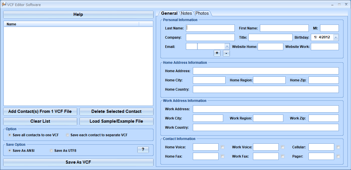 VCF Editor Software screenshot
